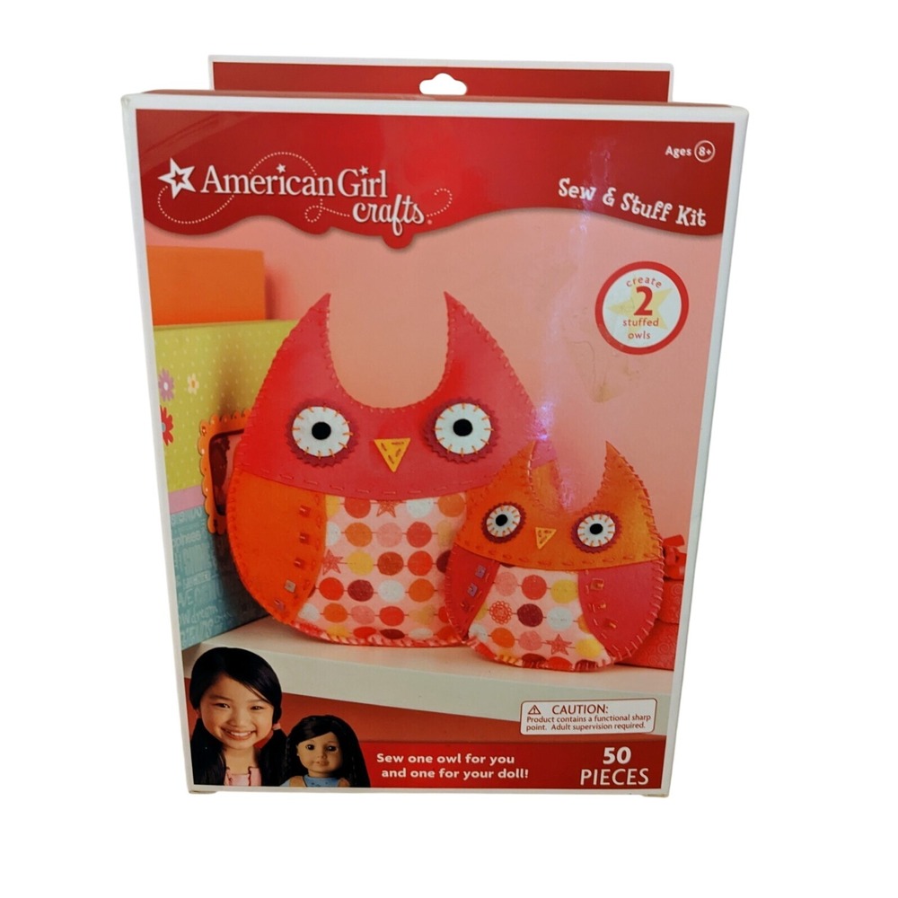 American Girl Crafts Sew & Stuff Kit Create 2 Stuffed Owls‎ 50 Pieces
